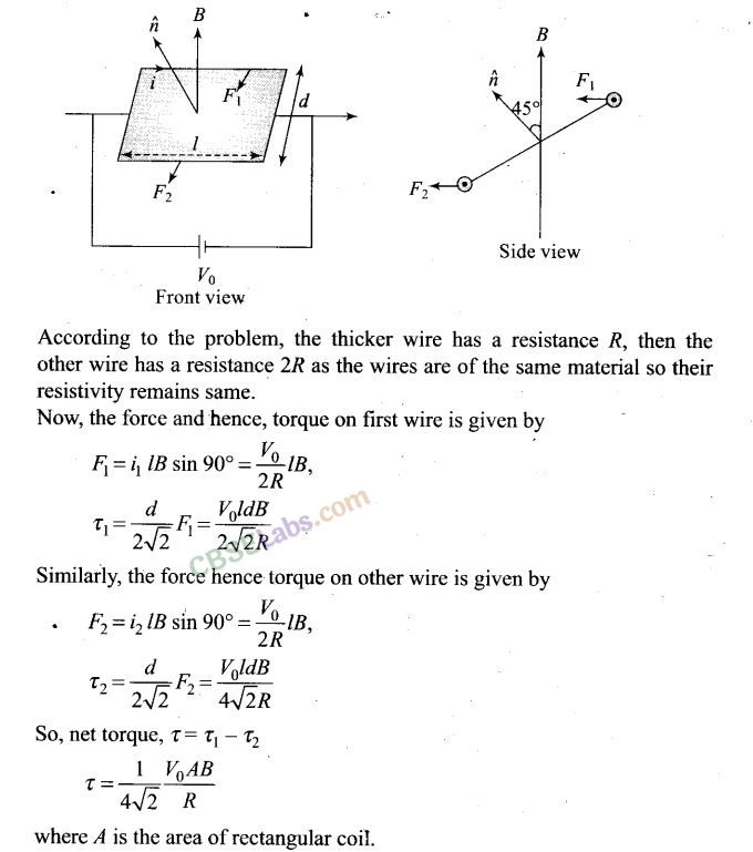 NCERT Exemplar Class 12 Physics Chapter 4 Moving Charges and Magnetism-16