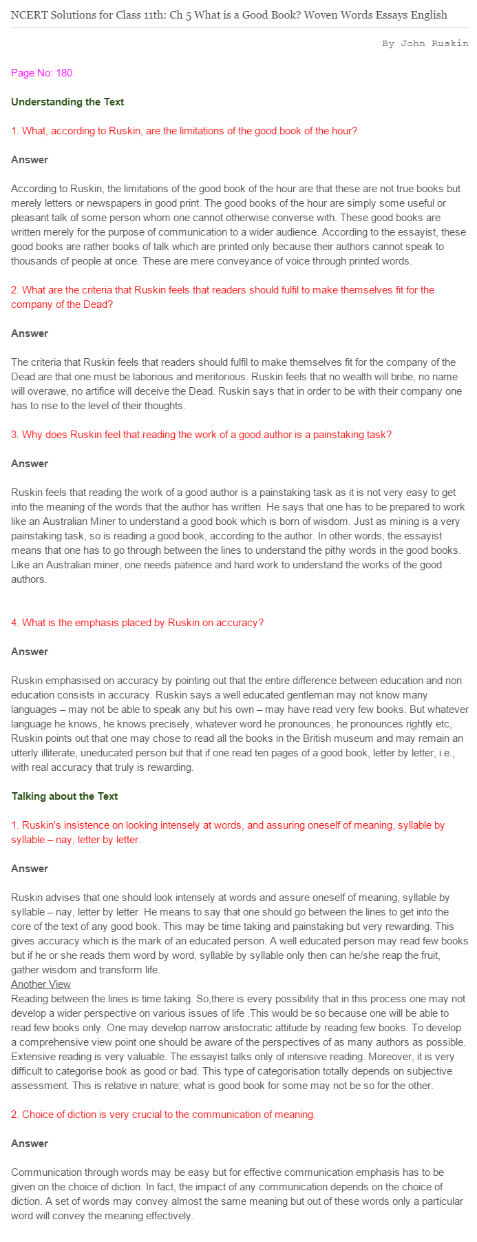 NCERT-Solutions-For-Class-11-English-Woven-Words-What-is-a-Good-Book