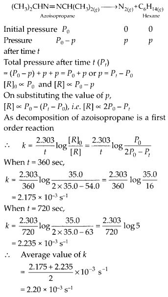 NCERT Solutions For Class 12 Chemistry Chapter 4 Chemical Kinetics Exercises Q20.1