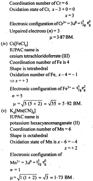 NCERT Solutions For Class 12 Chemistry Chapter 9 Coordination Compounds Exercises Q24