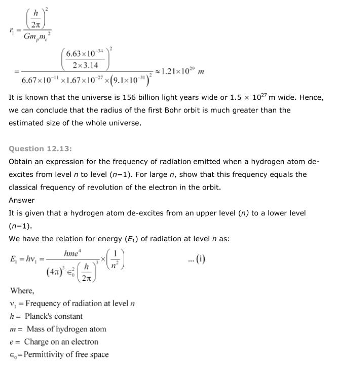 NCERT Solutions For Class 12 Physics Chapter 12 Atoms 13