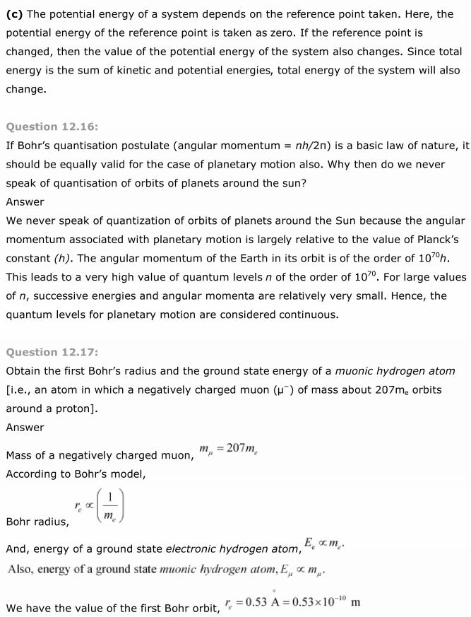 NCERT Solutions For Class 12 Physics Chapter 12 Atoms 18