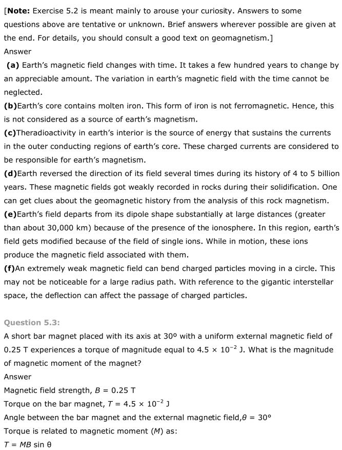 NCERT Solutions For Class 12 Physics Chapter 5 Magnetism and Matter 3
