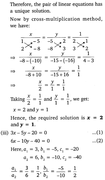 NCERT Solutions for Class 10 Maths Chapter 3 Pdf Pair Of Linear Equations In Two Variables Ex 3.5 Q1.1