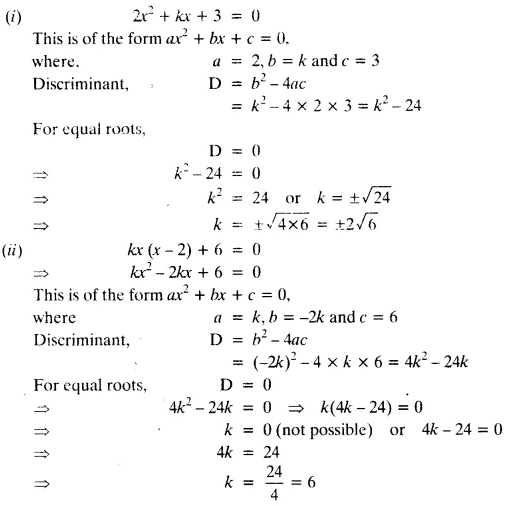 NCERT Solutions for Class 10 Maths Chapter 4 Quadratic Equations Exercise 4.4 Q2