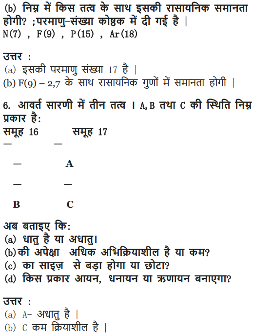 NCERT Solutions for Class 10 Science Chapter 5 Periodic Classification of Elements Hindi Medium 9