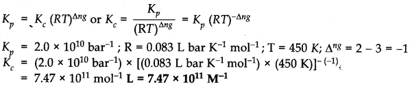 NCERT Solutions for Class 11 Chemistry Chapter 7 Equilibrium Q10.1