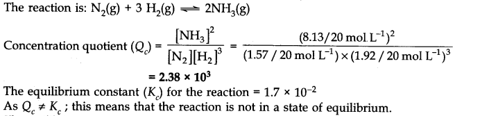 NCERT Solutions for Class 11 Chemistry Chapter 7 Equilibrium Q12.1