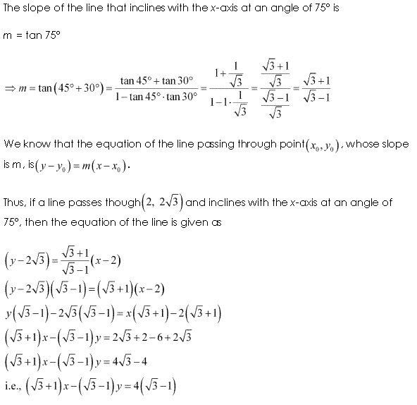 NCERT Solutions for Class 11 Maths Chapter 10 Straight Lines Ex 10.2 Q4.1