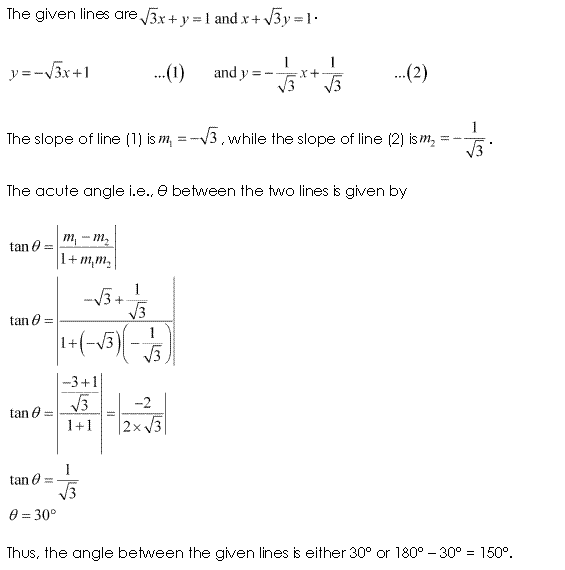 NCERT Solutions for Class 11 Maths Chapter 10 Straight Lines Ex 10.3 Q9.1