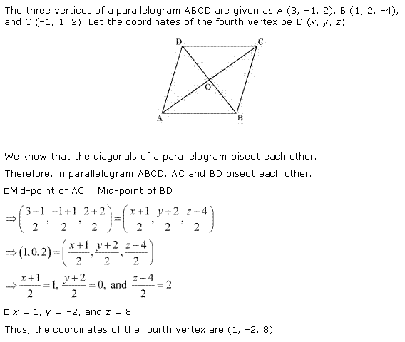 NCERT Solutions for Class 11 Maths Chapter 12 Introduction to three Dimensional Geometry Miscellaneous Ex Q1.1