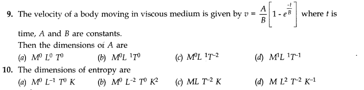 NCERT Solutions for Class 11 Physics Chapter 2 Units and Measurements Extra Questions MCQ Q9