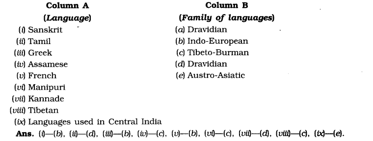 NCERT Solutions for Class 6th Social Science History Chapter 5 What Books and Burials Tell Us Matching Skills
