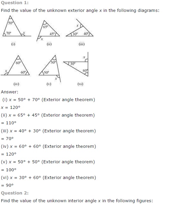 NCERT Solutions for Class 7 Maths Chapter 6 The Triangle and its Properties Ex 6.2 Q1