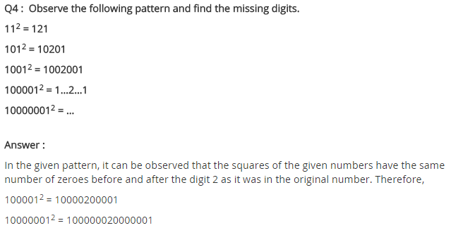 NCERT Solutions for Class 8 Maths Chapter 6 Squares and Square Roots Ex 6.1 Q4