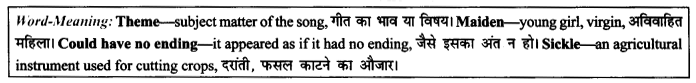 NCERT Solutions for Class 9 English Literature Chapter 8 The Solitary Reaper Paraphrase Q7