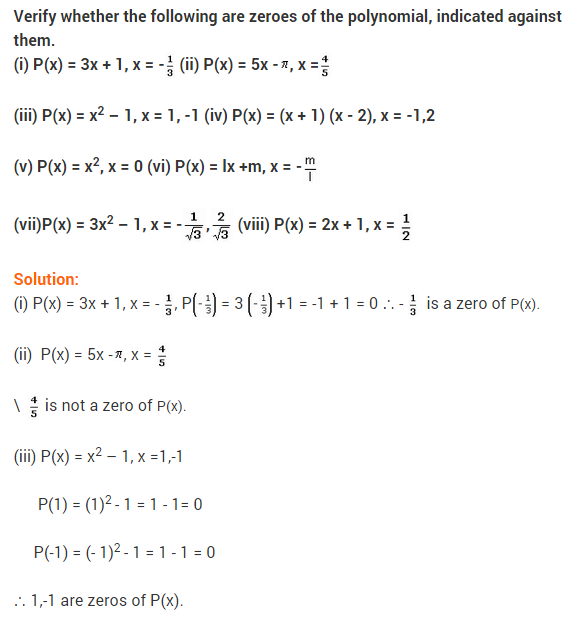 NCERT Solutions for Class 9 Maths Chapter 2 Polynomials Ex 2.2 Q8