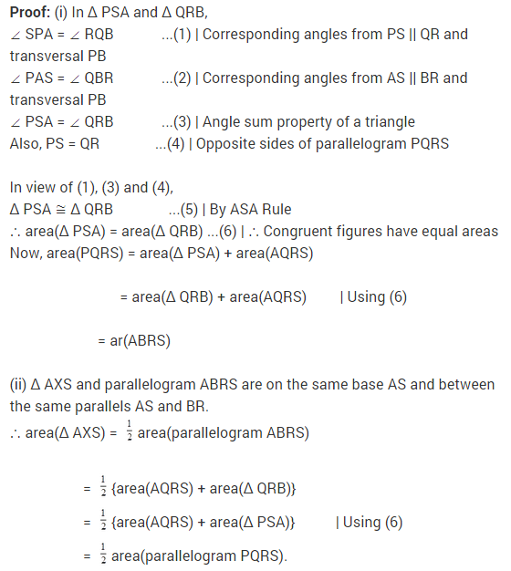 NCERT Solutions for Class 9 Maths Chapter 9 Areas of Parallelograms and Triangles Ex 9.2 A5.1