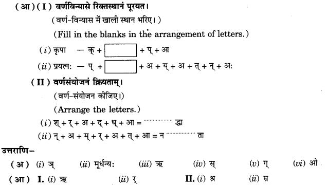 NCERT Solutions for Class 9th Sanskrit Chapter 1 संस्कृतवर्णमाला उच्चारणस्थानानि च 13
