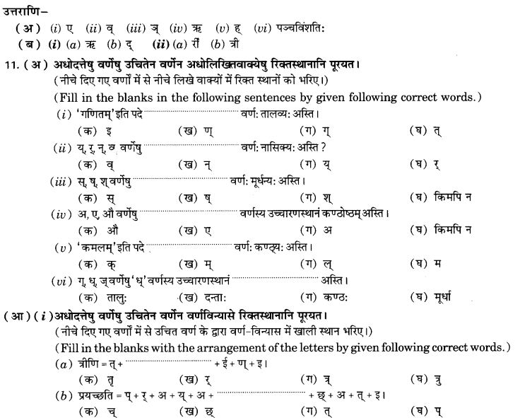 NCERT Solutions for Class 9th Sanskrit Chapter 1 संस्कृतवर्णमाला उच्चारणस्थानानि च 23
