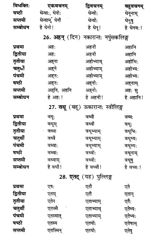 NCERT Solutions for Class 9th Sanskrit Chapter 5 Anathsabdhah, Halanthsabdah, Sarvnamsabdah, Sankhyavachansabdah 12