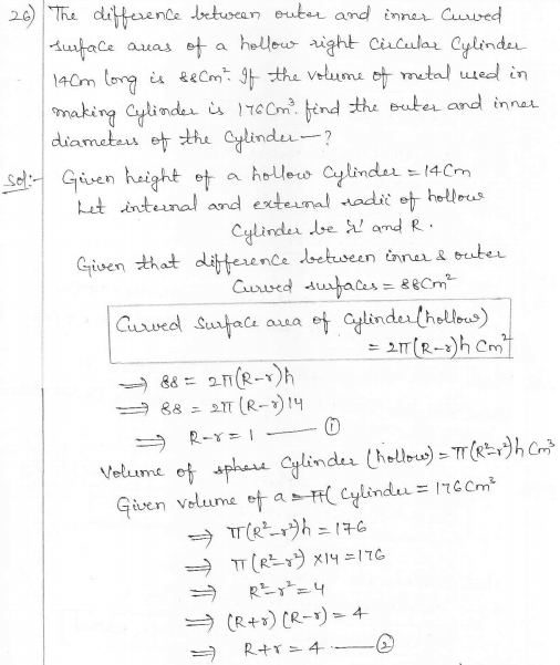 RD Sharma Class 10 Solutions Surface areas and Volumes Ex 16.1 Q26