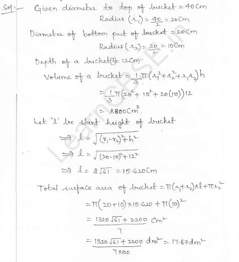 RD Sharma Class 10 Solutions Surface areas and Volumes Ex 16.3 Q1_i