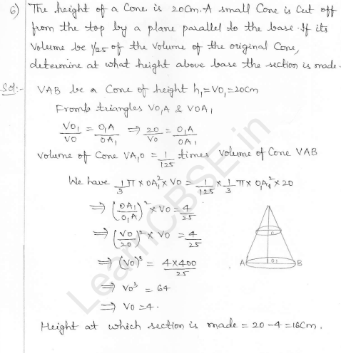 RD Sharma Class 10 Solutions Surface areas and Volumes Ex 16.3 Q6