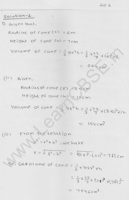 RD-Sharma-Class-9-solutions-Chapter-20-Surface-Area-and-volume-of-A-Right-Circular-cone-Ex-20