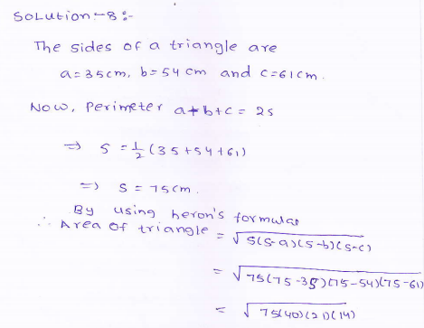 RD-Sharma-class 9-maths-Solutions-chapter 12 - Herons Formulae -Exercise 12.1 -Question-8