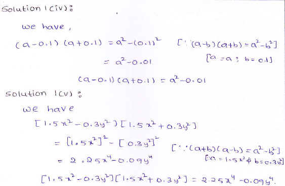 RD Sharma class 9 maths Solutions chapter 4 Algebraic Identities Exercise 4.1 Question 1 (iv)RD Sharma class 9 maths Solutions chapter 4 Algebraic Identities Exercise 4.1 Question 1 (iv)