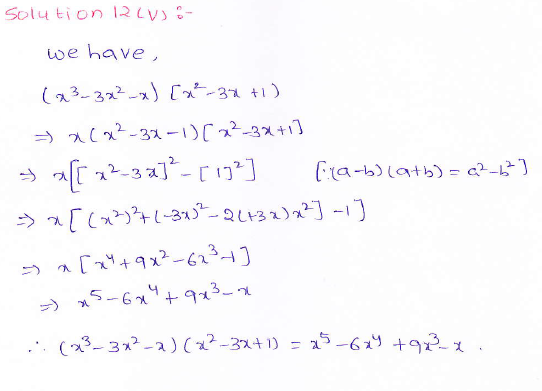 RD Sharma class 9 maths Solutions chapter 4 Algebraic Identities Exercise 4.1 Question 12 (v)