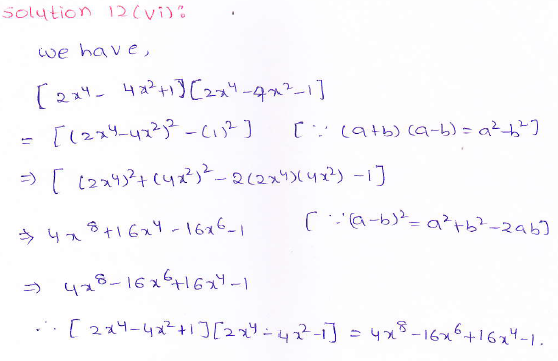 RD Sharma class 9 maths Solutions chapter 4 Algebraic Identities Exercise 4.1 Question 12 (vi)