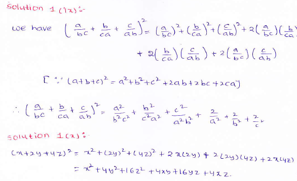 RD Sharma class 9 maths Solutions chapter 4 Algebraic Identities Exercise 4.2 Question 1 (ix) (x)