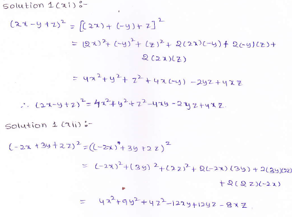 RD Sharma class 9 maths Solutions chapter 4 Algebraic Identities Exercise 4.2 Question 1 (xi) (xii)