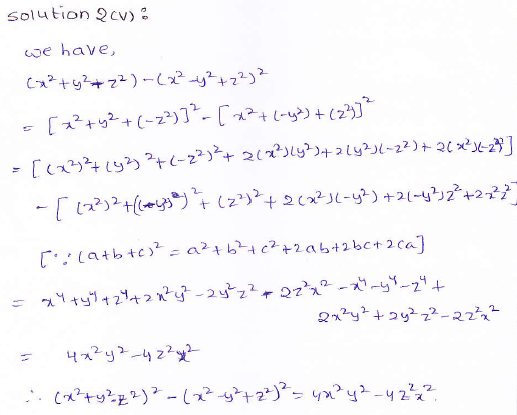 RD Sharma class 9 maths Solutions chapter 4 Algebraic Identities Exercise 4.2 Question 2 (v)