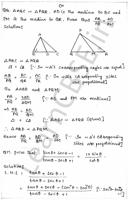 Solved CBSE Sample Papers for Class 10 Maths Paper 1 12