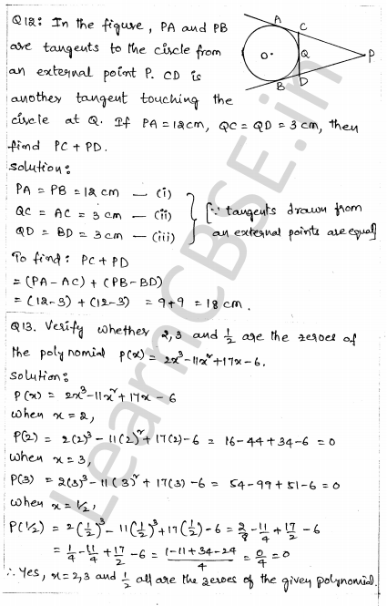 Solved CBSE Sample Papers for Class 10 Maths Paper 1 7