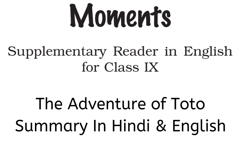 The-Adventure-of-Toto-Summary-Class-9-English