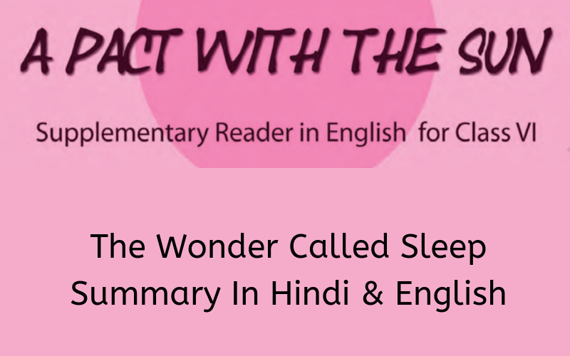 The Wonder Called Sleep Summary Class 6 English