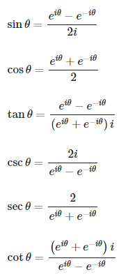 Trigonometric Formulas Complex Relations
