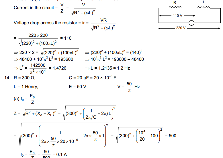 Alternating Current HC Verma Concepts of Physics Solutions