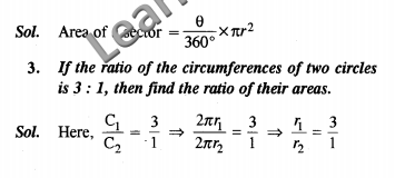  Areas Related to Circles NCERT Solutions Class 10 Maths Very Short Answer Type Question and Answers 