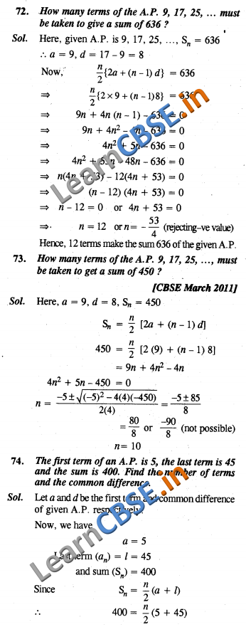  CBSE Class 10 Maths Arithmetic Progressions 04 