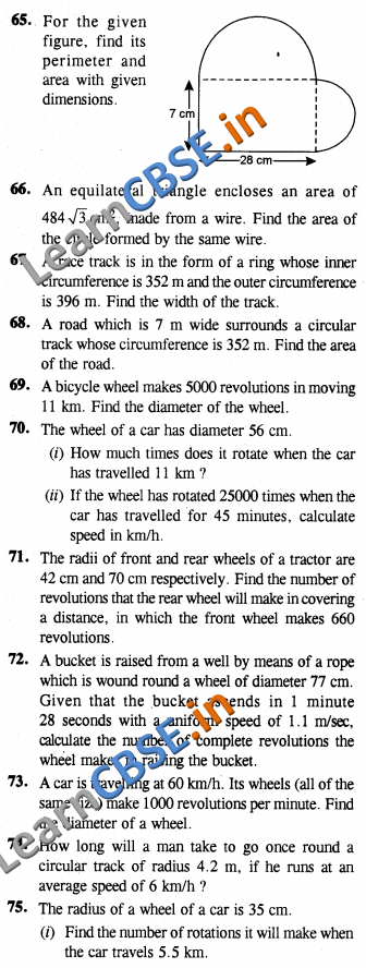 CBSE NCERT CCE Summative Assessment Class 10 Maths Areas Related To Circles LAQ 