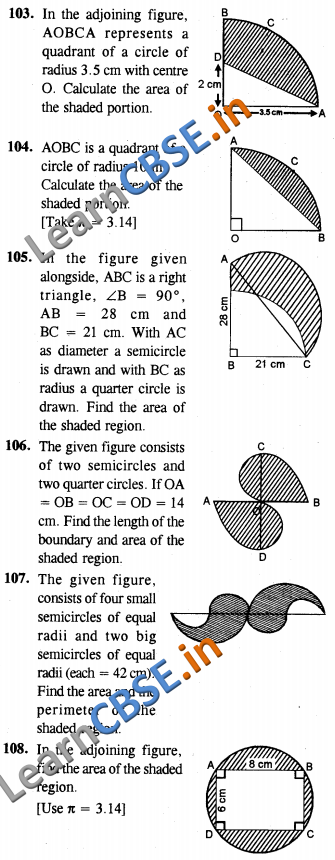  CBSE Class 10 Areas Related to Circles Solutions CCE Summative Assessment LAQ 