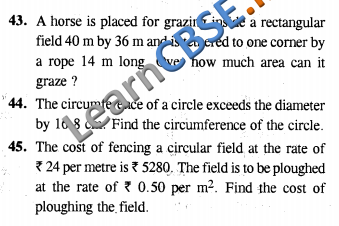  CBSE NCERT CCE Summative Assessment Class 10 Maths Areas Related To Circles SAQ 