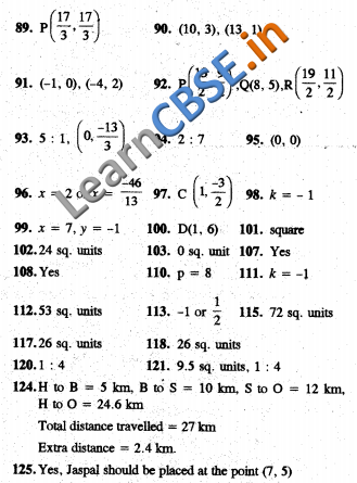  CBSE CCE Summative Assessment Class 10 Maths Coordinate Geometry Answers 01 