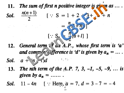  CBSE Class 10 Maths Arithmetic Progressions Objective Type 