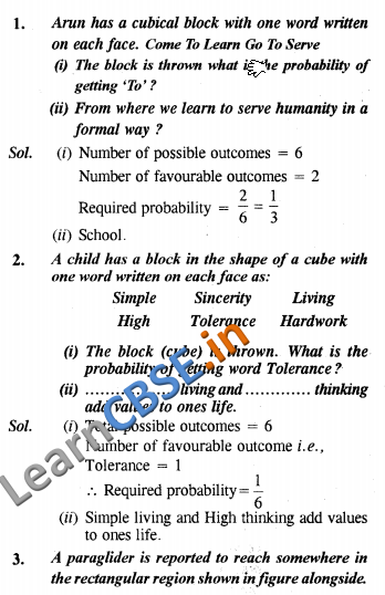  CBSE Class 10 Maths Probability Value based Questions 